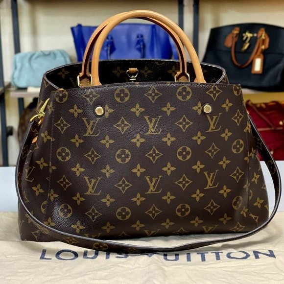 LOUIS VUITTON Authentic Monogram Montaigne MM Shoulder Bag Spain CA3184 - Picture 1 of 12